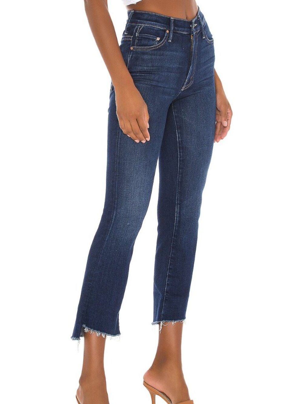 Mother The Insider Crop Step Fray jeans in Home Movies size 27